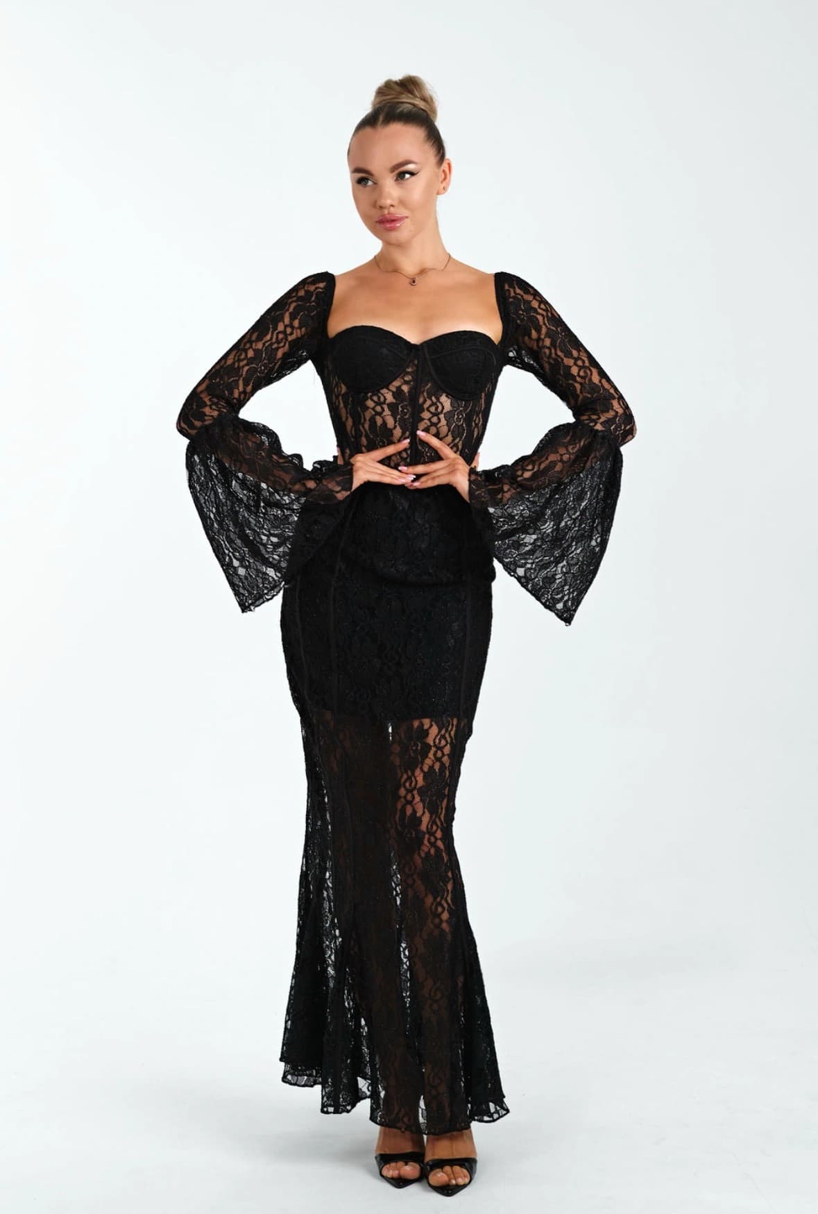 The Midnight Lace Corset Gown